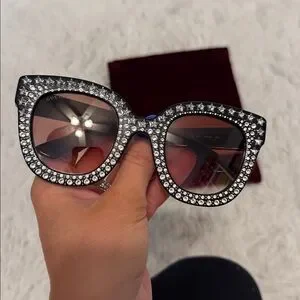 Gucci Hollywood Forever Acetate Crystal Stars Cat Eye Sunglasses GG0116S Black Gucci | Accessories | Gucci Hollywood Forever Acetate  main image 2